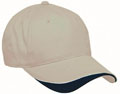 FRONT VIEW OF BASEBALL CAP SAND STONE/WHITE/NAVY